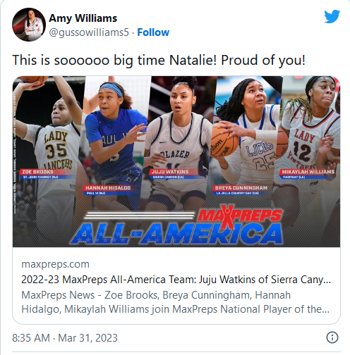 2022-23 MaxPreps All-America Team: Juju Watkins of Sierra Canyon